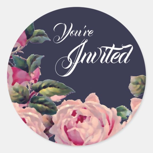 Pink Painted Rose Umschlag Aufkleber Stickers (Vorderseite)