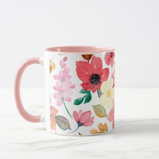 Pink Painting Pattern Modernes Art Design Tasse (Links)