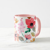 Pink Painting Pattern Modernes Art Design Tasse (VorderseiteRechts)
