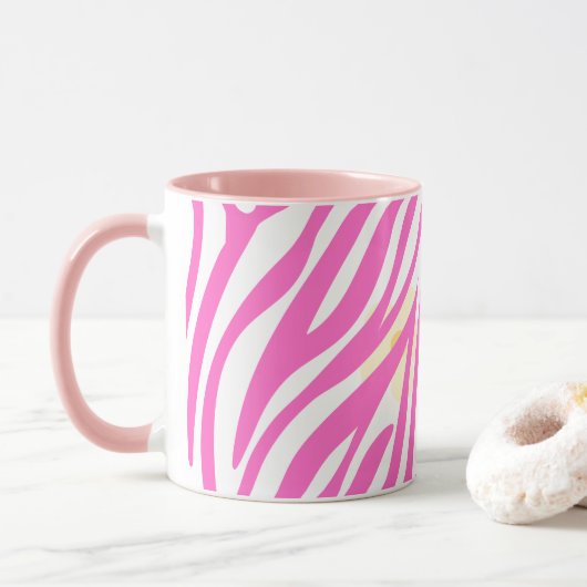 Pink Painting Pattern Modernes Art Design Tasse (Mit Donut)