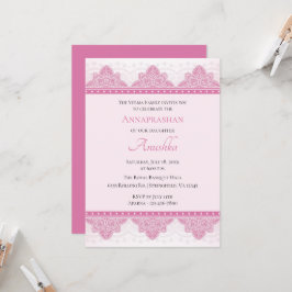 Pink Paisley Annaprashan | Erste Reiszeremonie Einladung