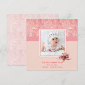 Pink Paisley Baby Foto Ankündigung (Vorne/Hinten)