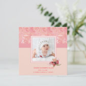 Pink Paisley Baby Foto Ankündigung (Stehend Vorderseite)