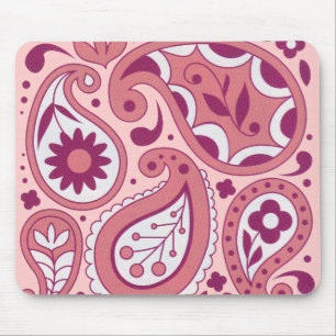 Pink Paisley Blume Mousepad