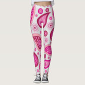 PINK PAISLEY BOHEMISCH YOGA PANS LEGGINGS (Vorderseite)