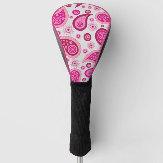 PINK PAISLEY BOHO GOLF TREIBERDECKUNG HEADCOVER (Vorderseite)
