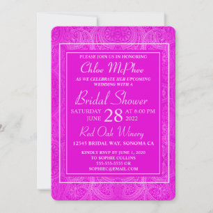 Pink Paisley Bridal Dusche Einladung