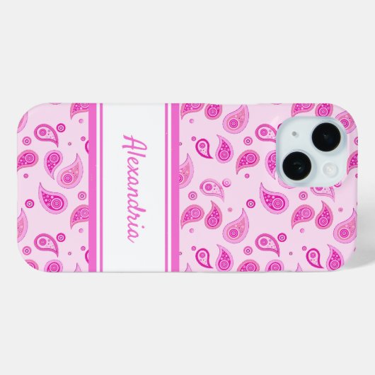 Pink Paisley Case-Mate iPhone Hülle (Rückseite (Horizontal))