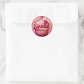 Pink Paisley Cupcake Runder Aufkleber (Tasche)