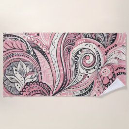 Pink Paisley Das Zuhause Studio Beach Handtuch