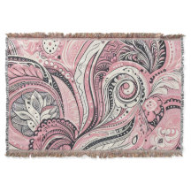 Pink Paisley Das Zuhause Studio wirft Blanket
