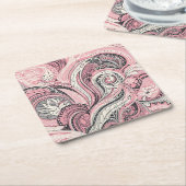 Pink Paisley Der Zuhause Studio Untersetzer (angewinkelt)