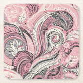 Pink Paisley Der Zuhause Studio Untersetzer (Vorderseite)