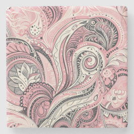 Pink Paisley Der Zuhause Studio Untersetzer