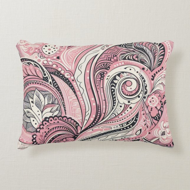 Pink Paisley Die Zuhause Studio Accent Kissen (Vorderseite)