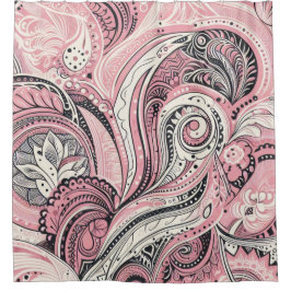 Pink Paisley Die Zuhause Studio Duschvorhang