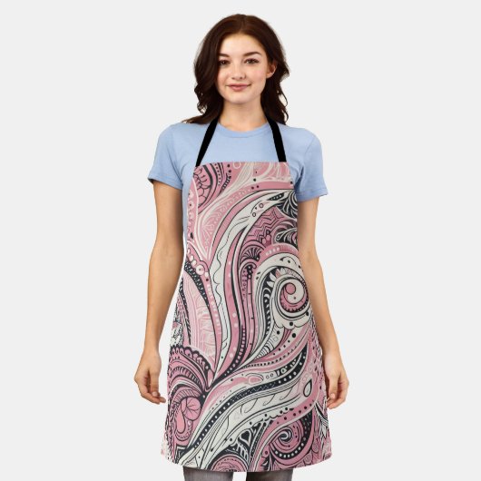 Pink Paisley Die Zuhause Studio Schürze (Getragen)