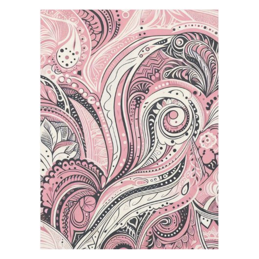 Pink Paisley Die Zuhause Studio Tischdecke (Vorderseite)