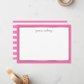Pink Paisley & Foil Personalisiert Flat Note Card Mitteilungskarte (Vorderseite/Rückseite Beispiel)