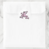 Pink Paisley Frog Runder Aufkleber (Tasche)