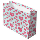Pink Paisley Herbst Große Geschenktüte (Rückseite Schrägansicht)