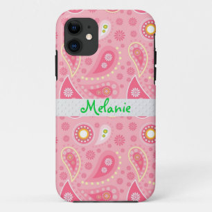 Pink Paisley iPhone Monogram Custom Case-Mate iPhone Hülle