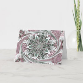 Pink Paisley Kaleidoscope for Christmas or Anytime Feiertagskarte