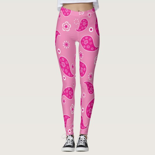 Pink Paisley Leggings (Vorderseite)