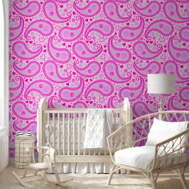 Pink Paisley Liebe Baby Girl Kinderzimmer Tapete