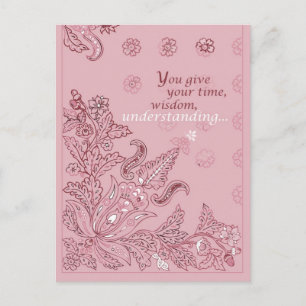 Pink Paisley Mother Day Postkarte
