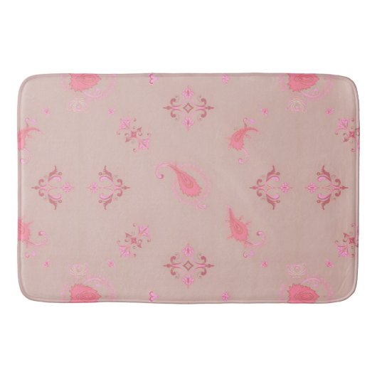 Pink Paisley Pattern Badematte (Vorderseite)