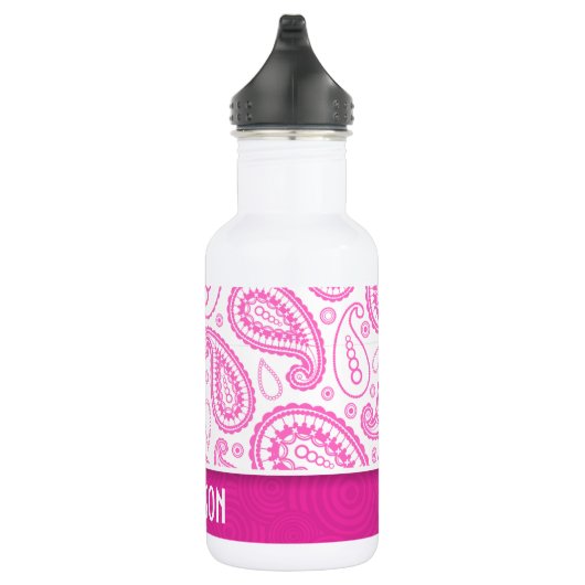 Pink Paisley Pattern Edelstahlflasche (Rechts)