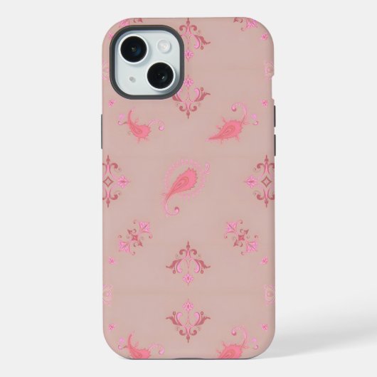 Pink Paisley Pattern iPhone Hülle (Rückseite)