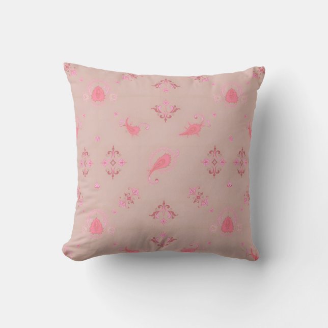 Pink Paisley Pattern Kissen (Vorderseite)