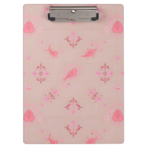 Pink Paisley Pattern Klemmbrett