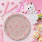 Pink Paisley Pattern Pappteller (Party)