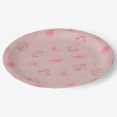 Pink Paisley Pattern Pappteller (Schrägansicht)