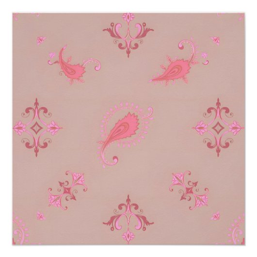 Pink Paisley Pattern Poster (Vorderseite)
