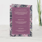 Pink Paisley Pattern QR Code Indian Wedding Einladung (Rückseite)