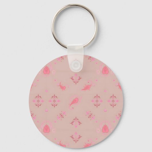 Pink Paisley Pattern Schlüsselanhänger (Vorderseite)