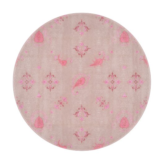 Pink Paisley Pattern Schneidebrett (Vorderseite)