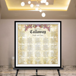 Pink Paisley Peacock Empfang Seekarte Poster