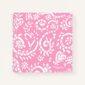 Pink Paisley "Pip" 8.5" x 8.5" SpiralNotebook Notizblock (Vorderseite)