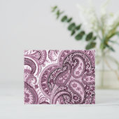 Pink Paisley Postkarte (Stehend Vorderseite)
