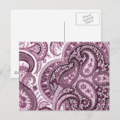 Pink Paisley Postkarte (Vorne/Hinten)