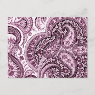 Pink Paisley Postkarte