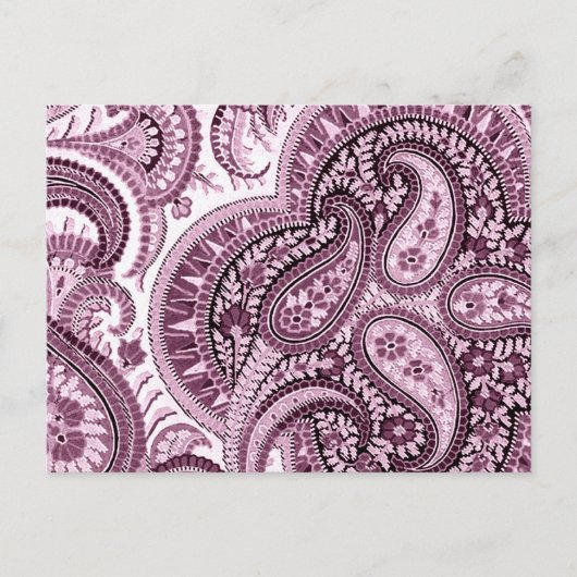Pink Paisley Postkarte (Vorderseite)