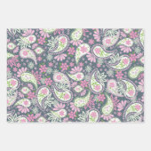 Pink Paisley Print Muster hell Geschenkpapier Set (Vorderseite)