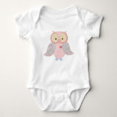 Pink Paisley Print Owl Baby Strampler (Vorderseite)