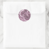 Pink Paisley Runder Aufkleber (Tasche)